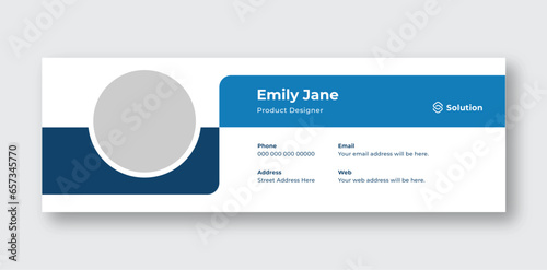Email signature template, Personal social media cover design template with a photo place modern layout, Corporate and business style