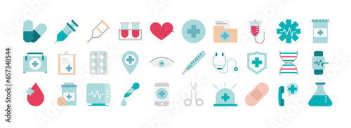 Medical and health care icon set
