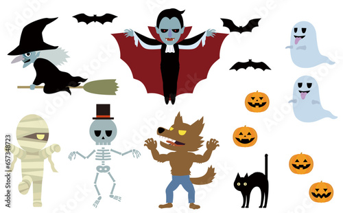 ハロウィン　イラストセット