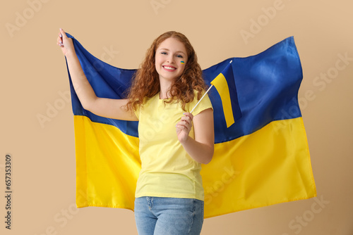 Happy beautiful young woman...