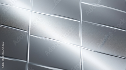 Closeup of a silver metallic finish plastic  showcasing a crosshatch pattern with a glossy and almost mirrorlike shine. The texture is sleek and modern  adding a touch of sophistication
