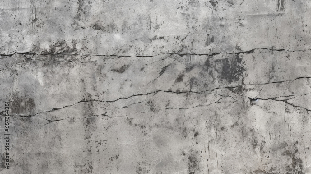 Obraz premium Texture of rugged concrete with deep grooves and weathered cracks in shades of grey, showcasing its sy and durable nature.