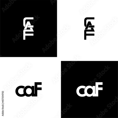 caf initial letter monogram logo design set