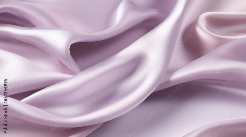 Obraz premium Closeup of a light and airy lavender satin, its delicate folds giving off a soft and romantic vibe. The fabric has a slight stretch and a gentle shimmer, perfect for creating ethereal pieces.