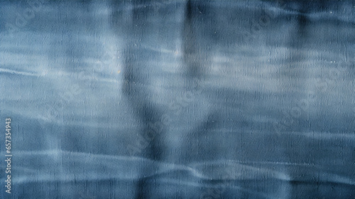 Texture of stonewashed denim A closeup of denim fabric that has been treated with stones to create a faded, worn look. The fabric has a soft, livedin feel and may have subtle variations photo