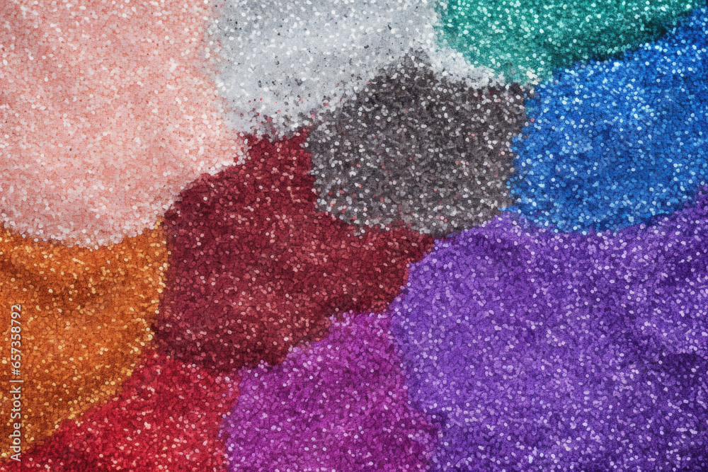 Closeup of a plastic texture with a sandlike glitter effect. The fine particles are densely packed in the surface, giving it a gritty and textured feel.