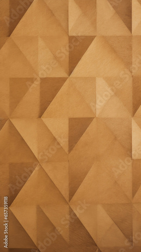 Closeup of geometric Kraft paper This texture features a repeating geometric pattern  such as triangles or squares  giving the paper a modern and trendy look. The geometric shapes add visual