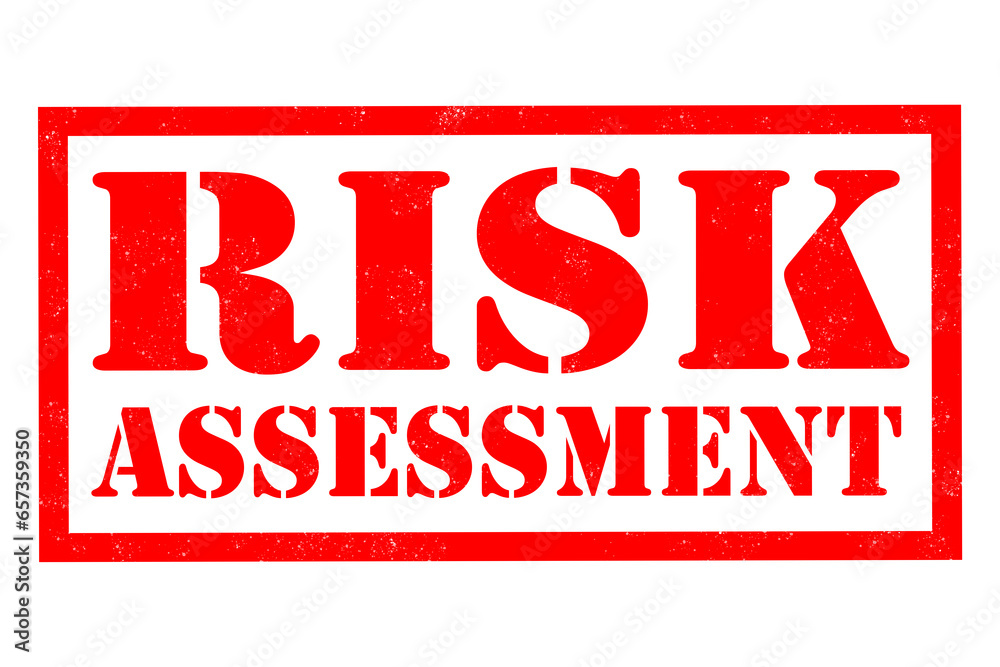 Risk assessment rubber Stamp over a white background - obrazy, fototapety, plakaty 