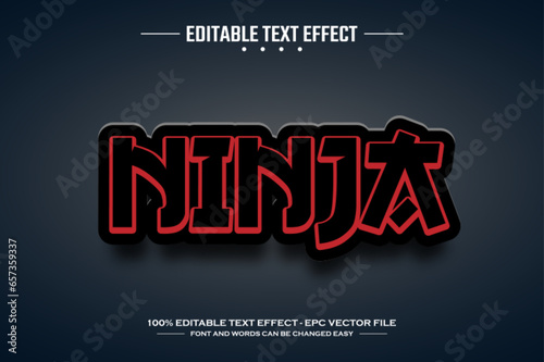 Ninja 3D editable text effect template