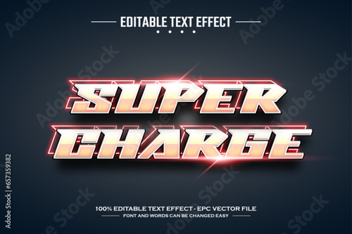 Super charge 3D editable text effect template
