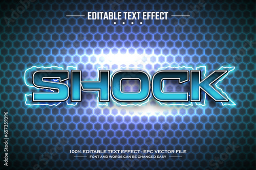 Shock 3D editable text effect template