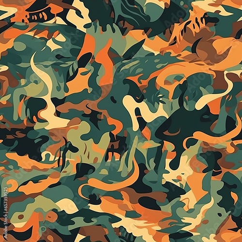 woodland camouflage seamless texture tile pattern background design banner