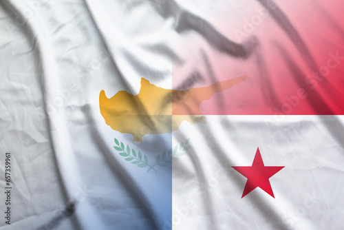 Cyprus and Panama state flag international negotiation PAN CYP photo
