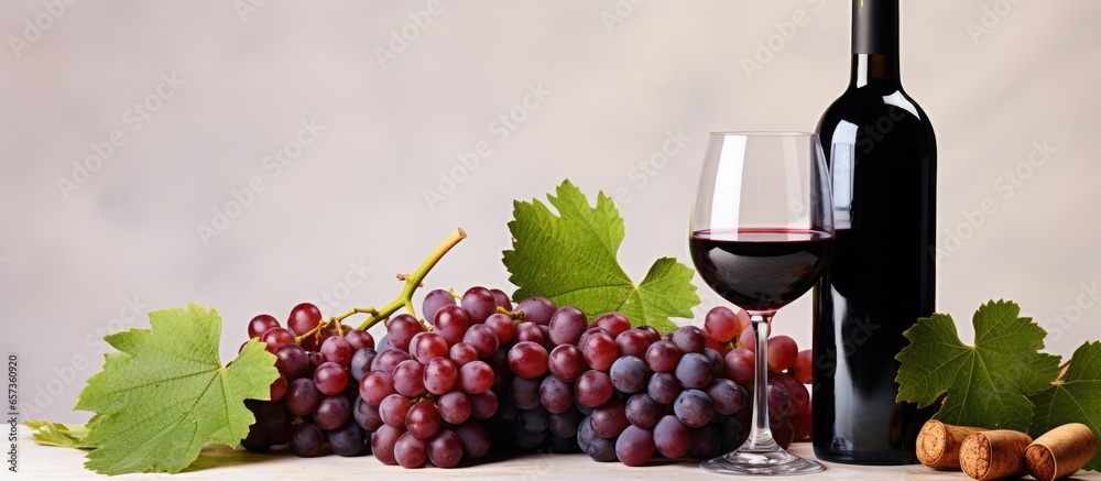 Alcoholic beverage made from grapes With copyspace for text
