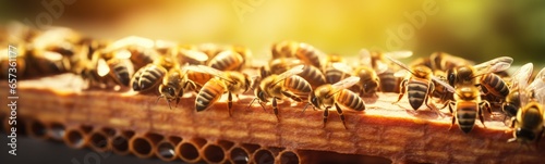 Beekeeping concept banner © kramynina