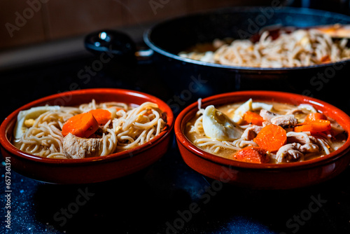 Bowls prepared with homemade ramen