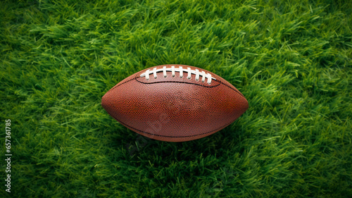 Ready for Gridiron Action. A football ready for gridiron action on the field photo