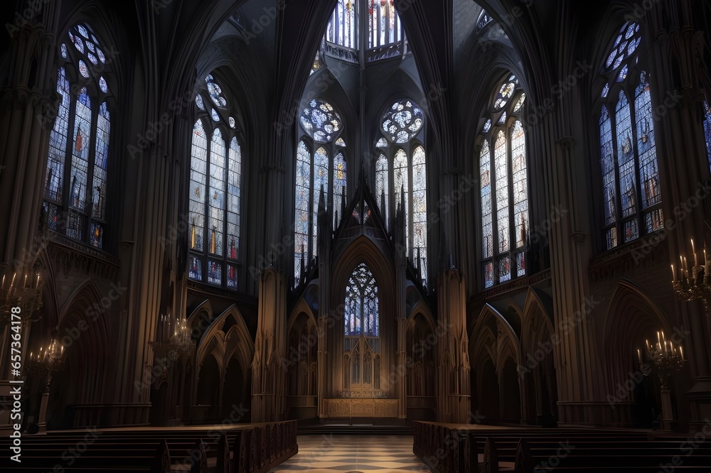 Cathedrals of Majesty Gothic Architecture - Generative AI





