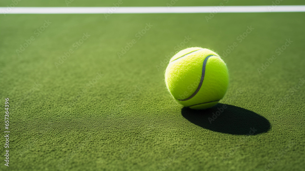 Intense Hard Court Tennis. A tennis ball on hard surface embodies intensity