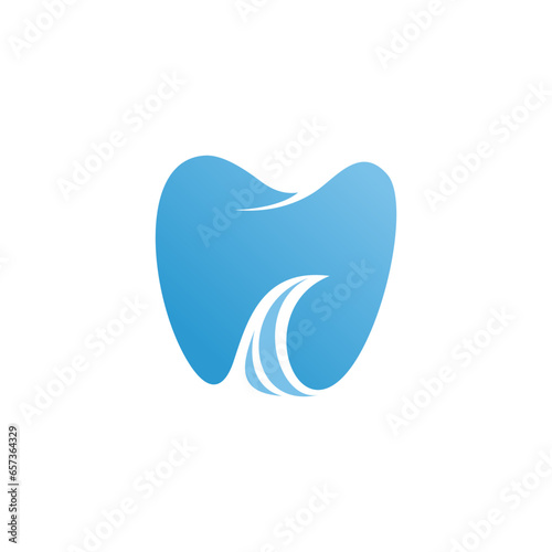 Wave Dental Logo Vector Design Template
