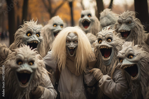 Group of halloween horror monsters 