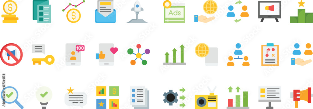 Marketing And Growth Icon Set Simple With Flat Style, Growth, Marketing, Stastistic, Global, Money, Boost, Setting Illustration Marketing And Growth Icon Set Simple With Flat Style, Growth, Marketing, Stastistic, Global, Money, Boost, Setting Illustration