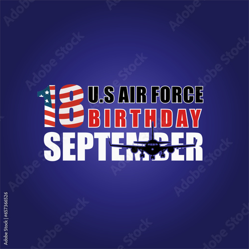 US Air Force Birthday September 18th Background Vector Illustration