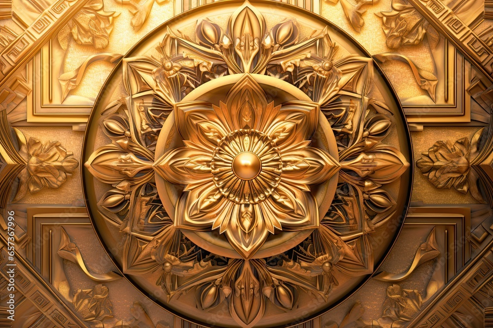 Abstract Golden Background - Luxurious Grandeur of a Royal Palace Adorned with Gold, generative AI
