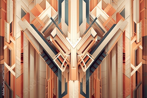 Abstract Geometric Background: Symmetry and Balance in Well-Designed Architecture, generative AI
