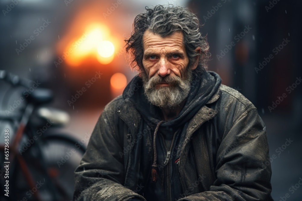 Portrait of a homelessness man Portrait of a homelessness man