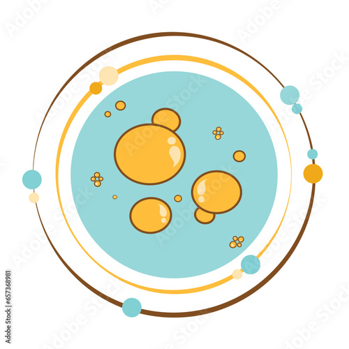 Baker's yeast saccharomyces cerevisiae science vector illustration graphic icon symbol