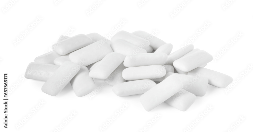 Pile of tasty chewing gums on white background Pile of tasty chewing gums on white background