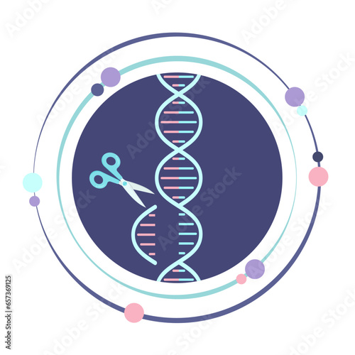 Gene deletion science vector illustration graphic icon symbol