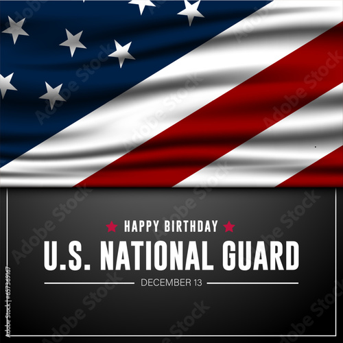 United States National Guard Birthday December 13 Background Vector Illustration