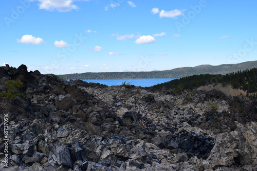 landscape with blue sky
