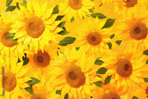 Yellow Abstract Background: Capturing the Vibrant Cheer and Warmth of a Sunflower Field, generative AI