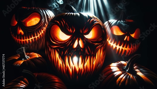 halloween background with pumpkins