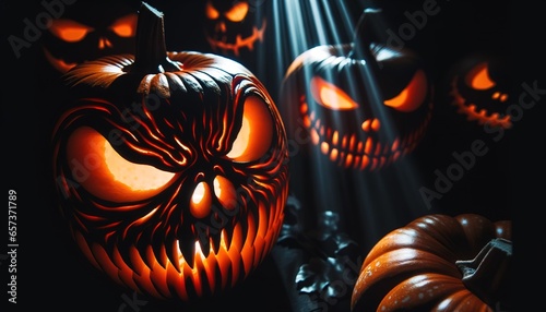 scary Halloween pumpkins
