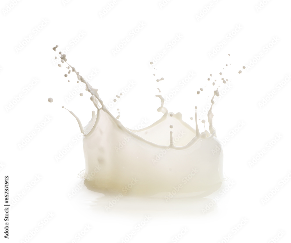Splash of fresh milk isolated on white Splash of fresh milk isolated on white