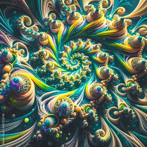3D ethereal abstract fractal arrangement