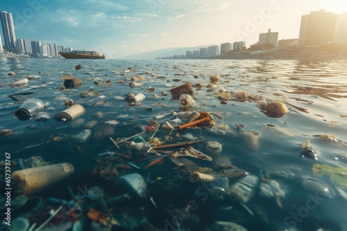 Ocean pollution concept background