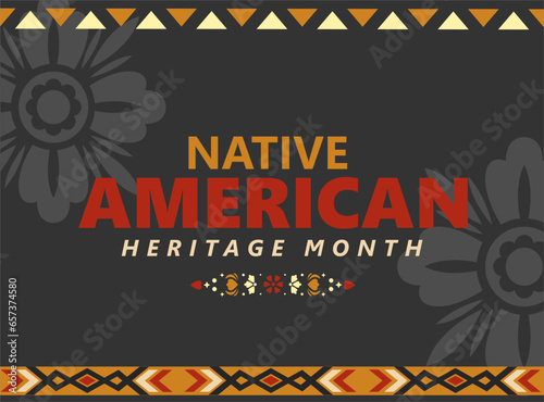 Native american heritage month. Vector banner, poster, card, content for social media with the text Native american heritage month, november.