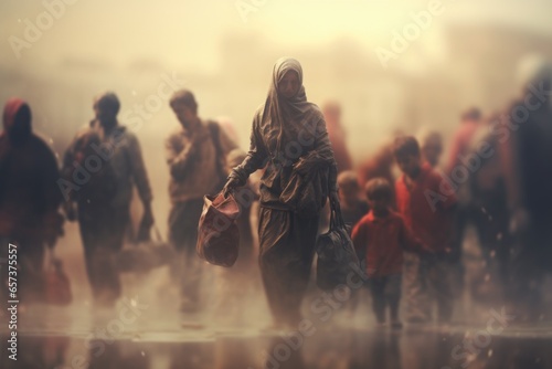 Refugees isuue background  photo