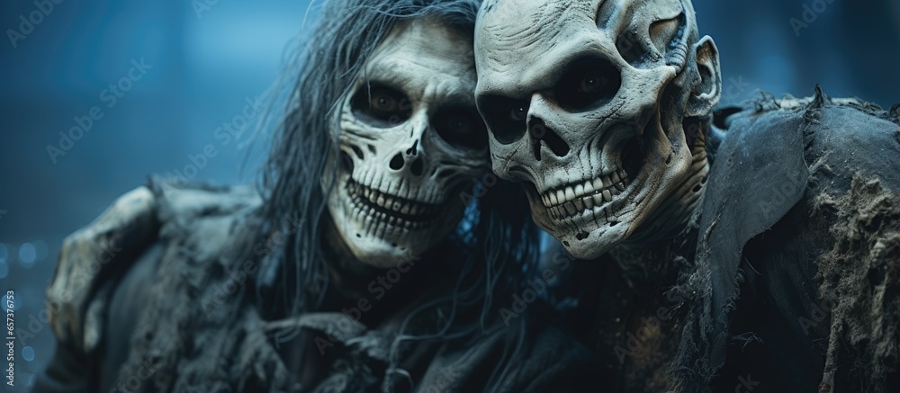 Spooky pals posing for a selfie With copyspace for text Spooky pals posing for a selfie With copyspace for text