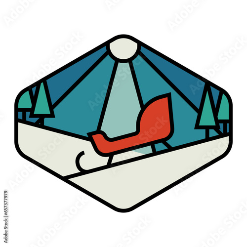 Sled Badge Illustration