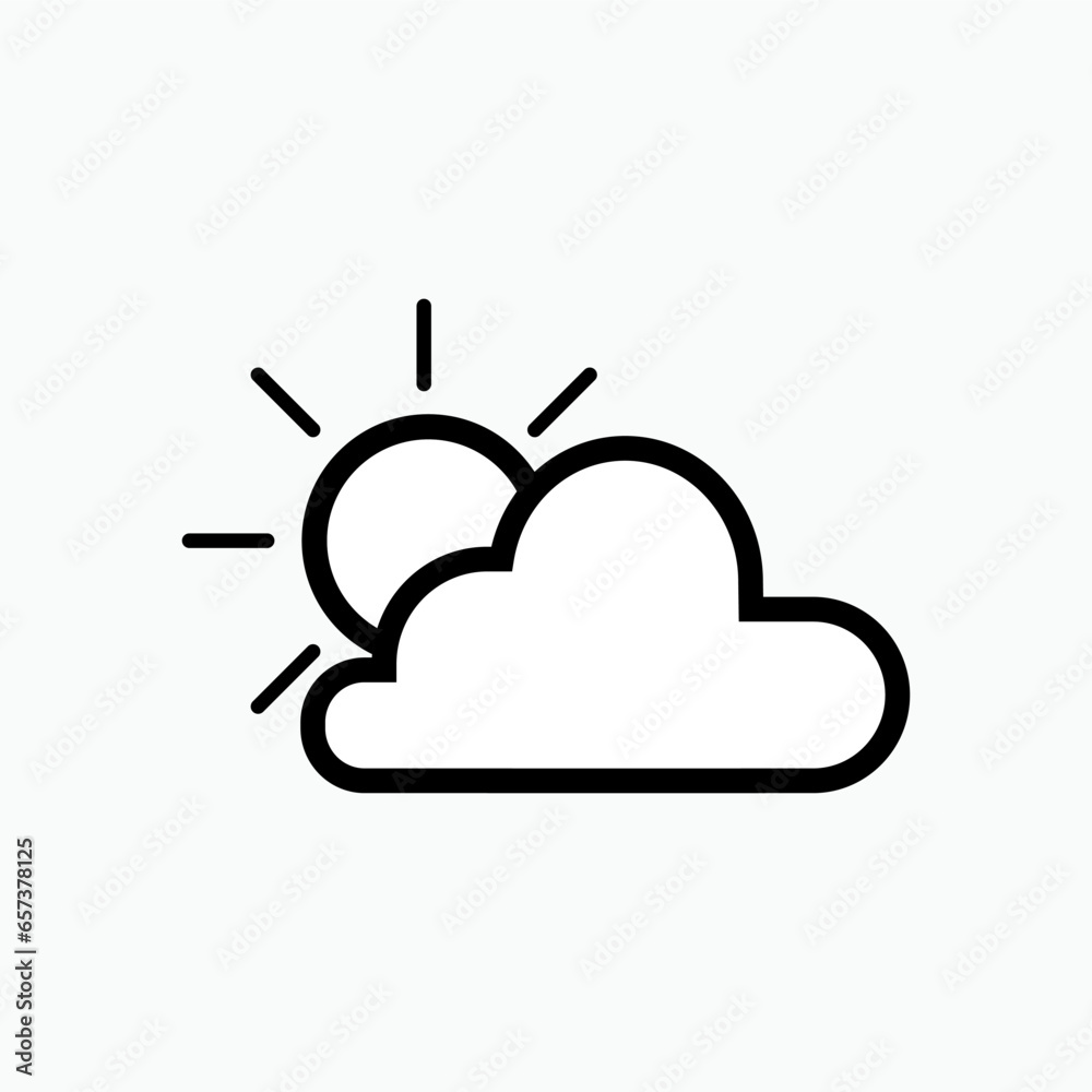 Sun and Cloud Icon. Weather Element Symbol for Design and Websites, Presentation or Apps Element Sun and Cloud Icon. Weather Element Symbol for Design and Websites, Presentation or Apps Element