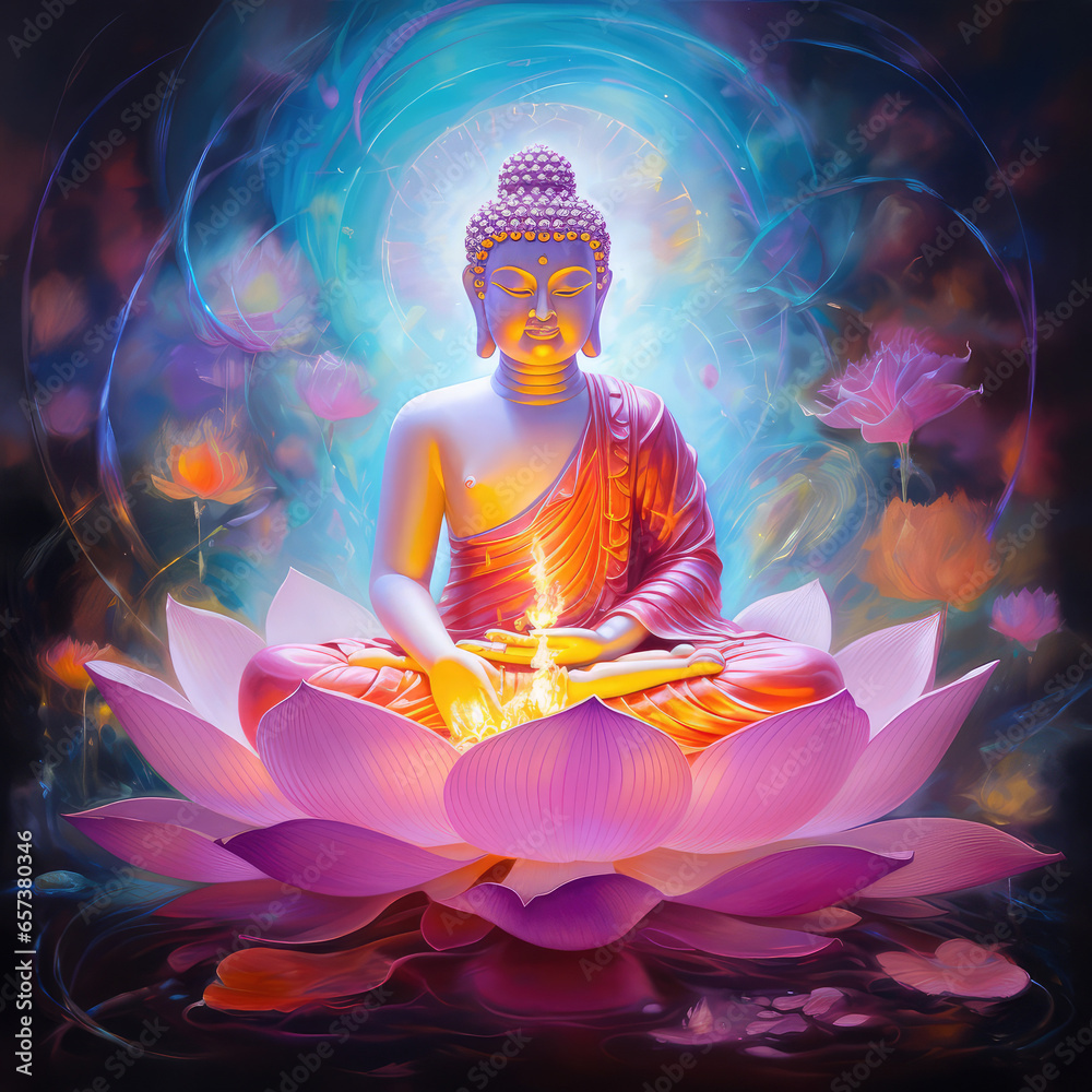 abstract background of buddha and lotus