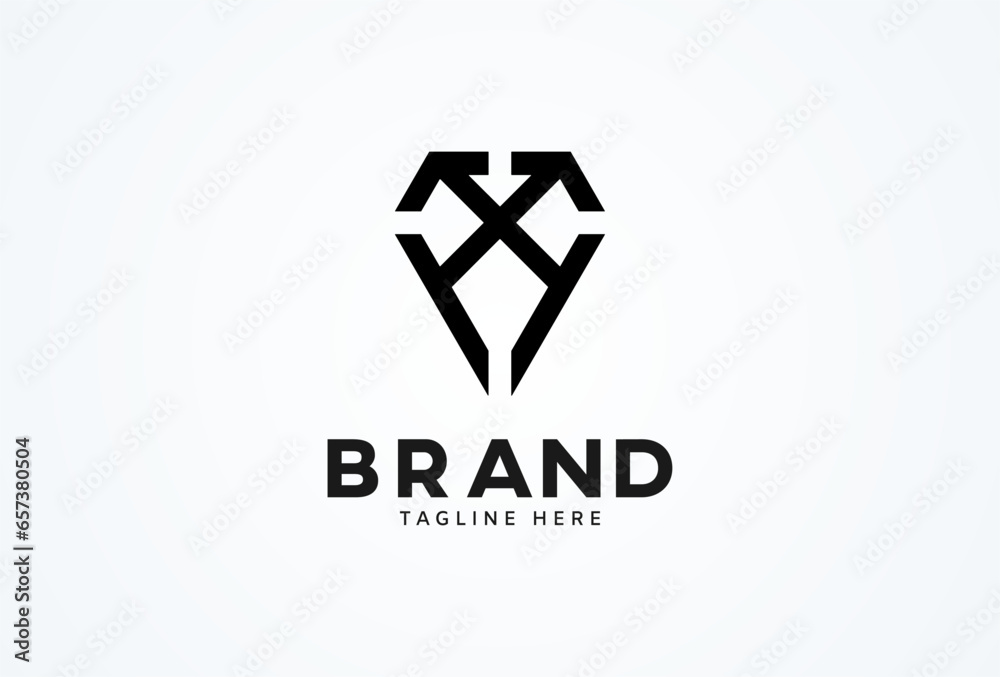 Initial Letter X logo. monogram logo design combination of letter T and diamond. vector illustration