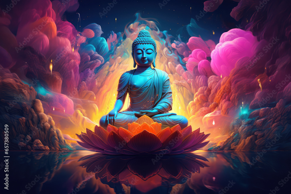 abstract background of buddha and lotus