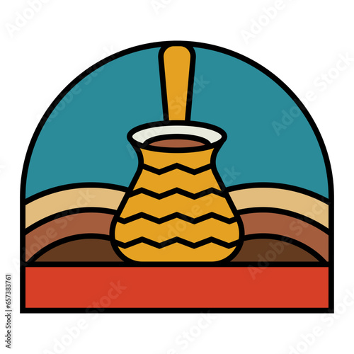 Cezve Badge Illustration